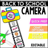Back to School Activities - Camera Craft | All About Me | 