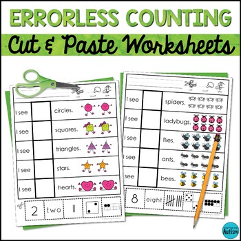 Preview of Errorless Learning Counting Cut and Paste Math Activities for Special Education