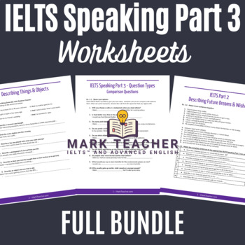 Preview of *FULL BUNDLE* - 16 IELTS Speaking Worksheets - Part 1, Part 2 & Part 3