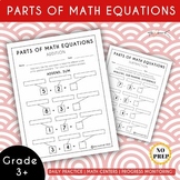 [FULL VERSION] Parts of Math Equations | Grades 3+ | Engli