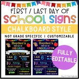{FULLY EDITABLE} First/Last Day of School Sign | Back to S