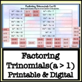  Factoring Trinomials (a≠1) No Prep Digital Match Up & Pri