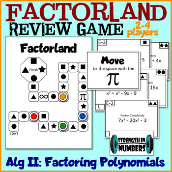 Preview of * Factorland!  Algebra II Factoring Polynomials Review Game Candyland *