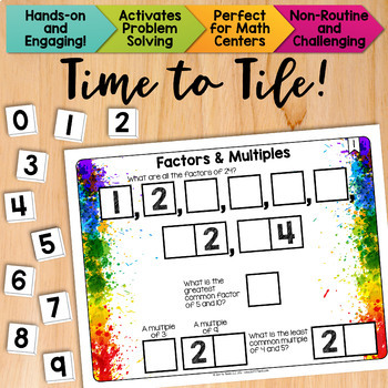 Preview of Greatest Common Factor and Least Common Multiple Math Centers Math Tiles