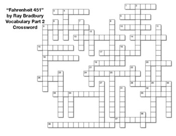 Fahrenheit 451 Vocabulary Crossword - WordMint