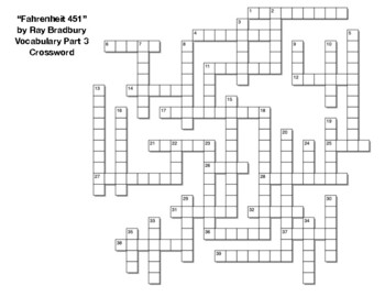 Fahrenheit 451 Vocabulary Crossword - WordMint