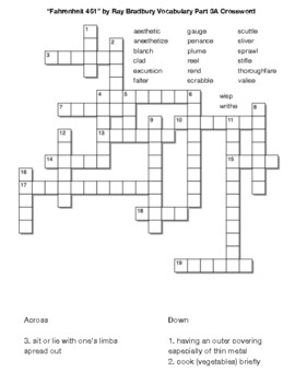 Fahrenheit 451 Vocabulary Crossword - WordMint