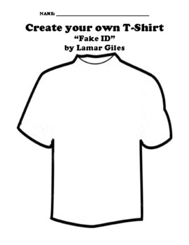 “Fake ID” by Lamar Giles T-SHIRT WORKSHEET by Northeast Education