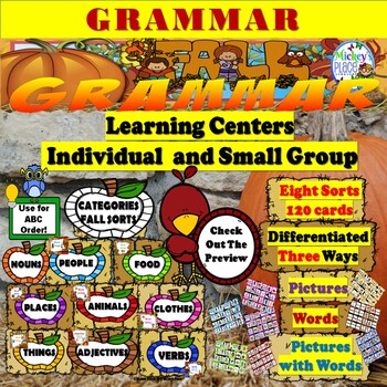 Preview of Fall Grammar Learning Centers Differentiated Activities