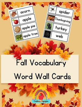 Fall / Autumn Vocabulary Cards by Cadney Designs | TPT