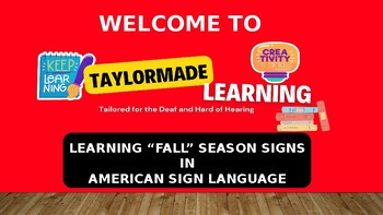 Preview of "Fall" related signs in ASL--Slideshow