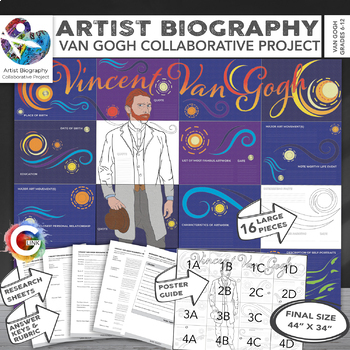 Preview of *Famous Artist Biography Vincent Van Gogh Research Project & Collaborative Poste