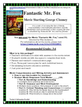 Preview of “Fantastic Mr. Fox.” Movie Review and Educational Activities.