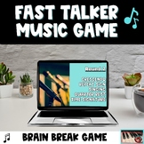 Fast Talker Music Game- Brain Break Game/Ice Breaker for E