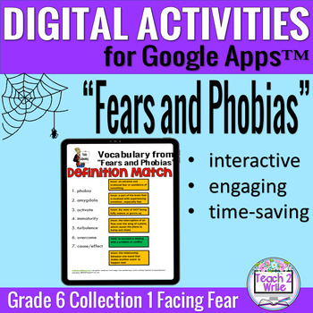 Preview of "Fears and Phobias" Digital Activities for Collections Grade 6