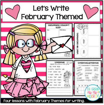 Preview of February Themed Guided Writing Lessons
