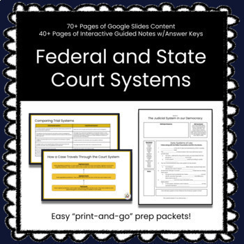 Preview of ★ Federal and State Court Systems ★ Unit w/Slides, Guided Notes, and Test