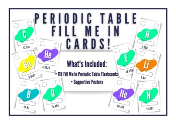 Preview of 'Fill Me In' Periodic Table Cards