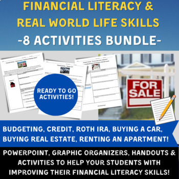 Preview of Financial Literacy BUNDLE: Rent, Credit Cards, Buying a House, Roth IRA & more!