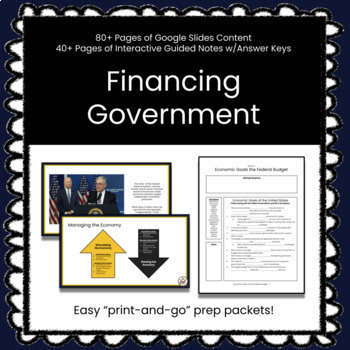 Preview of ★ Financing Government ★  Unit w/Slides, Guided Notes, and Test
