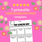 "Find Someone Who" Question Templates Pack I people bingo
