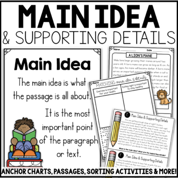 Preview of Main Idea and Supporting Details Reading Comprehension Passages and Activities