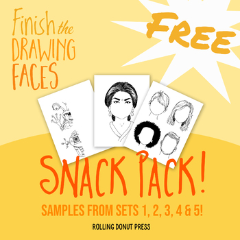 Preview of FREE "Finish the Drawing FACES" SAMPLE PACK