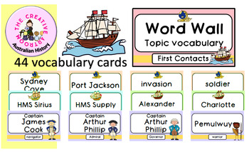 Preview of 'First Contacts' Word Wall Australian History Vocabulary