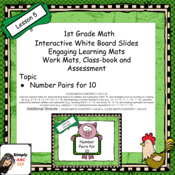 Preview of  First Grade Iready Ⓡ Math Unit 1 Number Pairs of 10 with Number Bonds