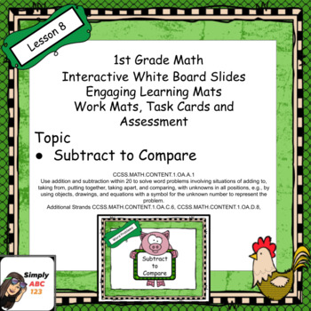 Preview of  First Grade iReady Ⓡ Math Unit 1 Subtract to Compare Word Problems
