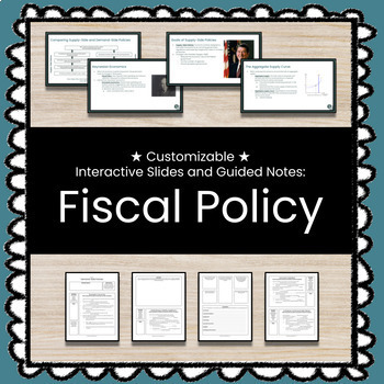Preview of ★ Fiscal Policy ★  Unit w/Slides, Guided Notes, and Daily Quizzes