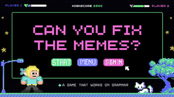 Preview of "Fix The Meme" Game - Grammar