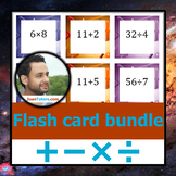 Flash Card Bundle to 12 Plus Minus Times Divide ÷ × - +