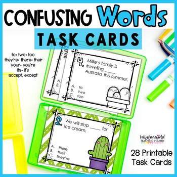 Preview of Homophones Task Cards Activities or Scoot Games 3rd 4th Grade