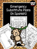 Emergency sub plans in Spanish for kindergarten (La Selva theme)