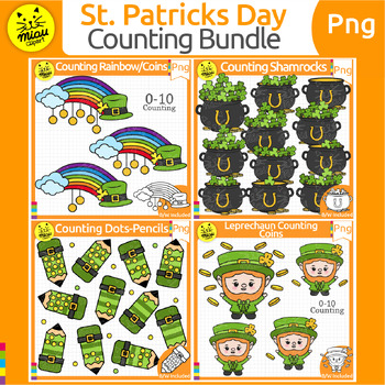 Preview of St. Patricks Counting Clipart Bundle | Basic Math | Number Sense