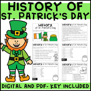 Preview of The History of St. Patrick's Day | Cloze Reading | Digital