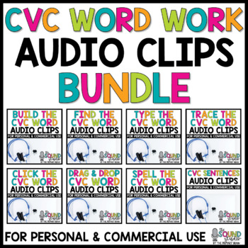 Preview of CVC Word Work Audio Clips BUNDLE