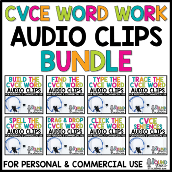 Preview of CVCE Word Work Audio Clips for Creating Digital Resources BUNDLE