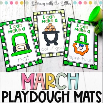 Preview of March Playdough Mats | Unicorn & St. Patrick's Day Fine Motor Activities