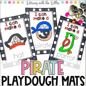 Preview of Pirate Playdough Mats | Fine Motor Center | Pirate Day Activity | Play Dough