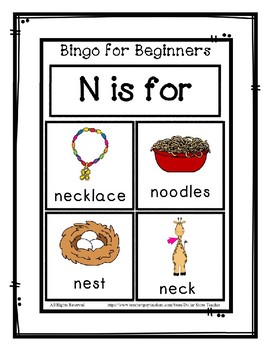 Bingo for Beginners ~ Preschool ~ Focus Letter N Sound by Dollar Store ...