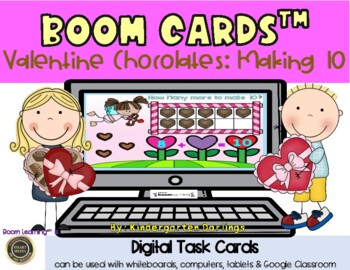 Preview of Making 10: Valentine's Day -- Boom Cards for Distance Learning