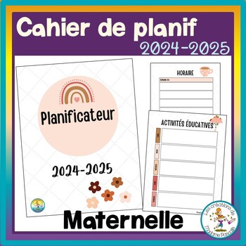 Preview of *Flash sale* Teacher planner - Boho 2024-2025 in French