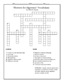 "Flowers for Algernon" Vocabulary Crossword Puzzle WITH Wo