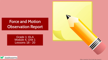 Preview of "Force and Motion Observation Report" Google Slides- Bookworms Supplement