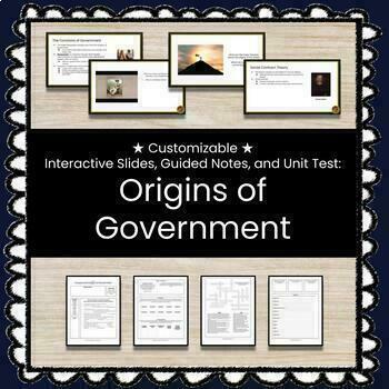 Preview of ★ Foundations of Government ★ Unit w/Slides, Guided Notes, and Test