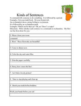 Four Kinds of Sentences -Language Review addresses CCSS ELA-Literacy.L