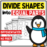 ❤️ Fractions Math Winter Geometry worksheets Dividing shap