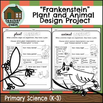Preview of "Frankenstein" Plant Design and Animal Design Project (K-3 Science)